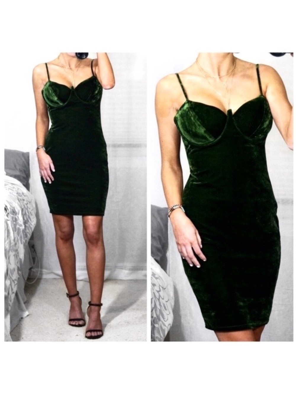 "The Garden" Crushed Velvet Bustier Mini Dress